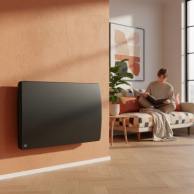 Bestherm Radiateur électrique fixe à inertie sèche céramique 2000W ARIA horizontal Noir - vue 3