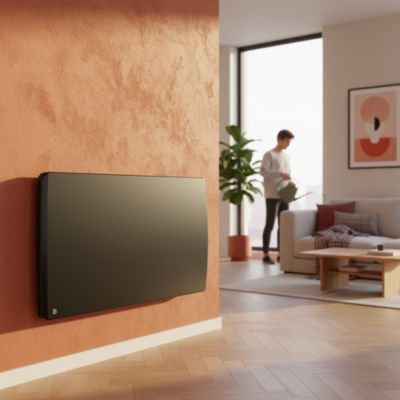 Bestherm Radiateur électrique fixe à inertie sèche céramique 1500W ARIA horizontal Noir - vue 2