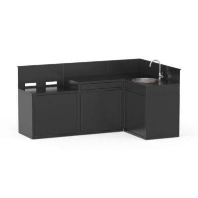 Cuisine d'extérieur 4 éléments N acier noir Forge Adour