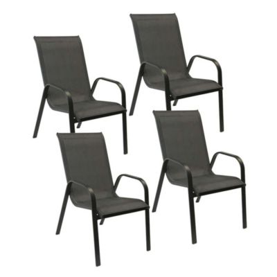 Lot de 4 chaises MARBELLA en textilène aluminium - vue 4