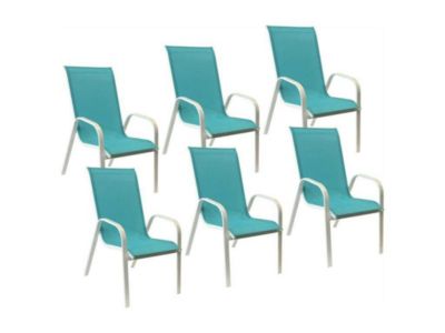 Lot de 4 chaises MARBELLA en textilène aluminium