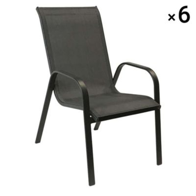 Happy Garden Lot de 6 chaises de Jardin Marbella Textilène et Aluminium
