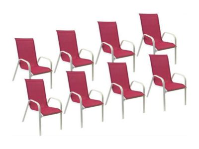 Happy Garden Lot de 8 chaises de Jardin Marbella Textilène et Aluminium