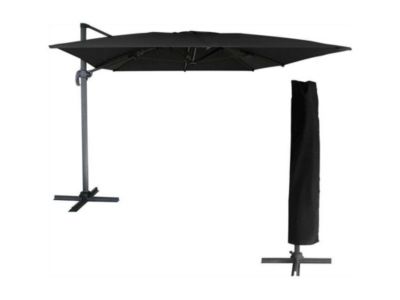 Parasol deporte 400 x 300 mat en aluminium rectangle Happy garden toile en polyester housse