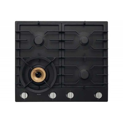 Plaque gaz encastrable Asko HG1666AB 60 cm noire 4 foyers Wok 4.2 kW
