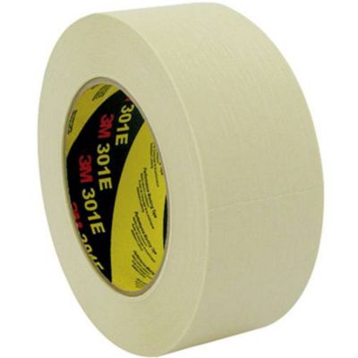 3M 301E Bande de masquage beige 24 mm x 50 m papier crêpon adhésif résine caoutchouc