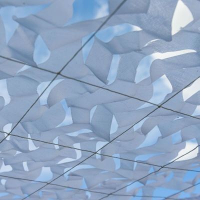 3x3m Tissu pare-soleil creux blanc , cour décorative extérieure, pare-soleil de base