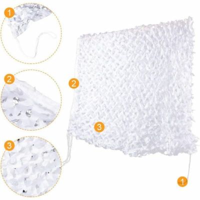 3x4 m filet de Camouflage Blanc Voile d'ombrage rectangulaire design ombrière camouflage, blanc