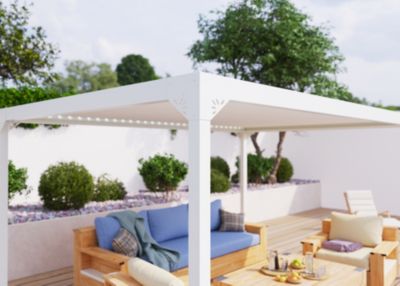 4 angles renforts en aluminium blanc RAL 9010 pour pergola autoportante Salto Alumin'home