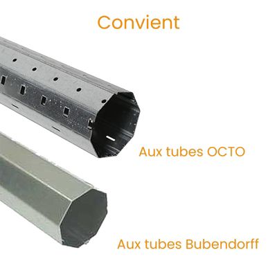 4 Attaches de Tablier, Octoclick, Ep. 8 à  15 mm, Tube OCTO, Verrou pour Volet Roulant
