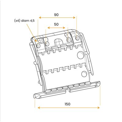 4 Attaches tablier, Lame de 8 mm, 2 maillons, Volet roulant, Verrou de Tablier