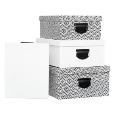 4 boîtes de rangement noir et blanc - 5Five