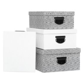 4 boîtes de rangement noir et blanc - 5Five