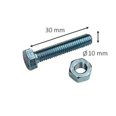 4 boulons tête hexagonale acier zingué Diall Ø10 x 30 mm