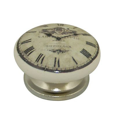 4 Boutons De Meuble Vieille Horloge Porcelaine 3 8 X 2 4 Cm Castorama