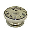 4 boutons de meuble Vieille Horloge porcelaine 3,8 x 2,4 cm