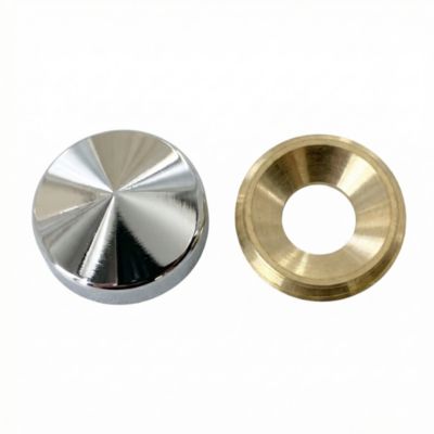 4 cache-vis conique Laiton chromé ø22 mm