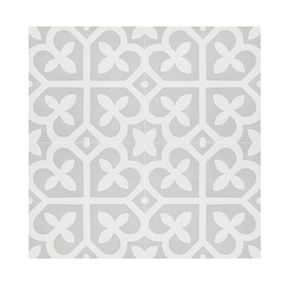 4 Carreaux de ciment véritable 0,16m2 / Carreaux de ciment artisanaux pour sol et mur coloris gris et blanc - l.20 x L.20cm