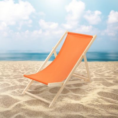 4 Chaise longue jardin pliable ECD Germany orange en bois jusqu'à 120 kg usage intérieur extérieur