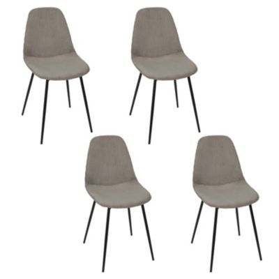 4 Chaises en polyester taupe H.48 cm Home Deco Factory Scott
