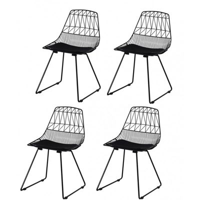 4 chaises filaires métal noir - Kirk