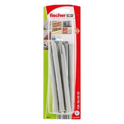 4 chevilles d'expansion pour charge moyenne Fischer 10x140mm