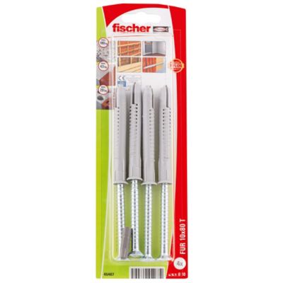 4 chevilles d'expansion pour charge moyenne Fischer 10x80mm