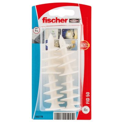 4 chevilles polystyrène pour charge moyenne Fischer 25x50mm