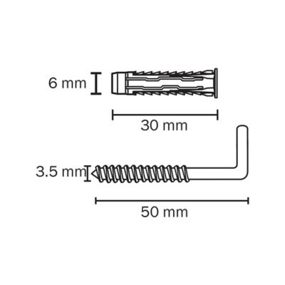 4 chevilles universelles Diall nylon CL HL Ø6x30mm