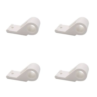 4 Collier Déporté plat, Blanc, Composite, pour Espagnolette de Volet Battant