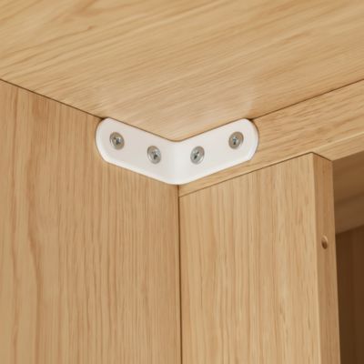 4 Equerres de chaise Acier Blanc l.14 x H.30 x P.30 mm