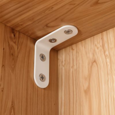 4 Equerres de chaise Acier Blanc l.14 x H.50 x P.50 mm