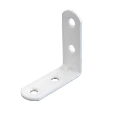 4 Equerres de chaise Acier Blanc l.14 x H.60 x P.60 mm