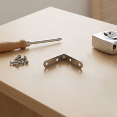 4 Equerres de chaise Acier Inox l.30 x H.25 x P.25 mm