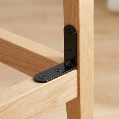 4 Equerres de chaise Acier Noir l.14 x H.40 x P.40 mm