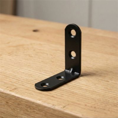 4 Equerres de chaise Acier Noir l.14 x H.50 x P.50 mm