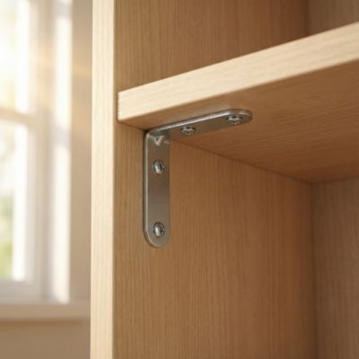 4 Equerres de chaise Acier Zingué l.15 x H.30 x P.30mm