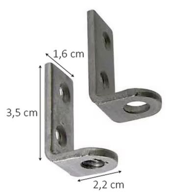 4 équerres taraudées Acier L. 35 x l. 16 x P. 22 mm