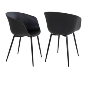 4 Fauteuils de jardin noir RODA