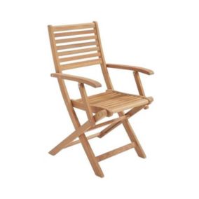 4 fauteuils de jardin pliants en Acacia - Bois massif - Marron - Style exotique