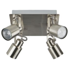 4 lampes de plafond en métal argenté BONTE