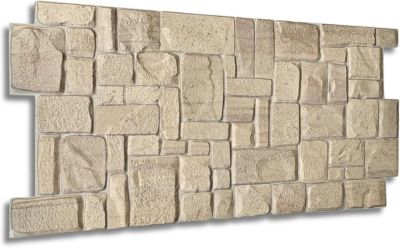 4 m² 10 panneaux PVC 3D effet pierre muraux & de plafond, revêtement imitation carrelage Beige Stone