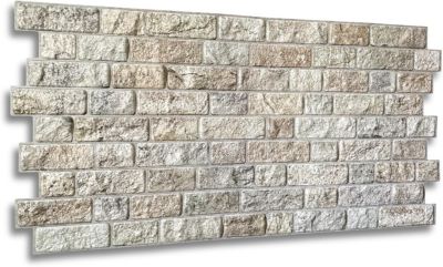 4 m² 10 panneaux PVC 3D effet pierre muraux & de plafond, revêtement imitation carrelage Brick Stone Beige
