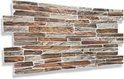 4 m² 10 panneaux PVC 3D effet pierre muraux & de plafond, revêtement imitation carrelage CPVC9