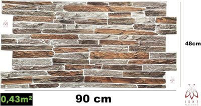 4 m² 10 panneaux PVC 3D effet pierre muraux & de plafond, revêtement imitation carrelage CPVC9