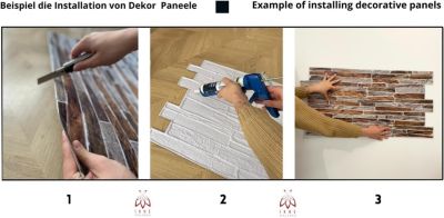 4 m² 10 panneaux PVC 3D effet pierre muraux & de plafond, revêtement imitation carrelage CPVC9