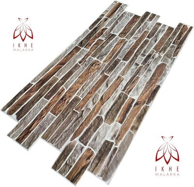 4 m² 10 panneaux PVC 3D effet pierre muraux & de plafond, revêtement imitation carrelage CPVC9