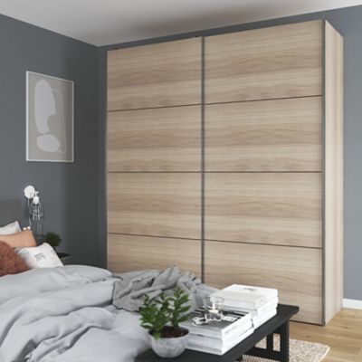 4 panneaux de portes coulissantes effet chêne GoodHome Atomia H. 56 x L. 73,7 cm