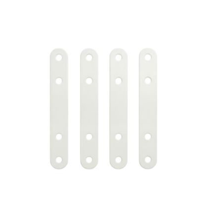 4 Pattes d'assemblage Acier Blanc L.100x H.15 x EP.2mm