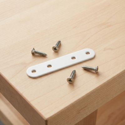 4 Pattes d'assemblage Acier Blanc L.100x H.15 x EP.2mm